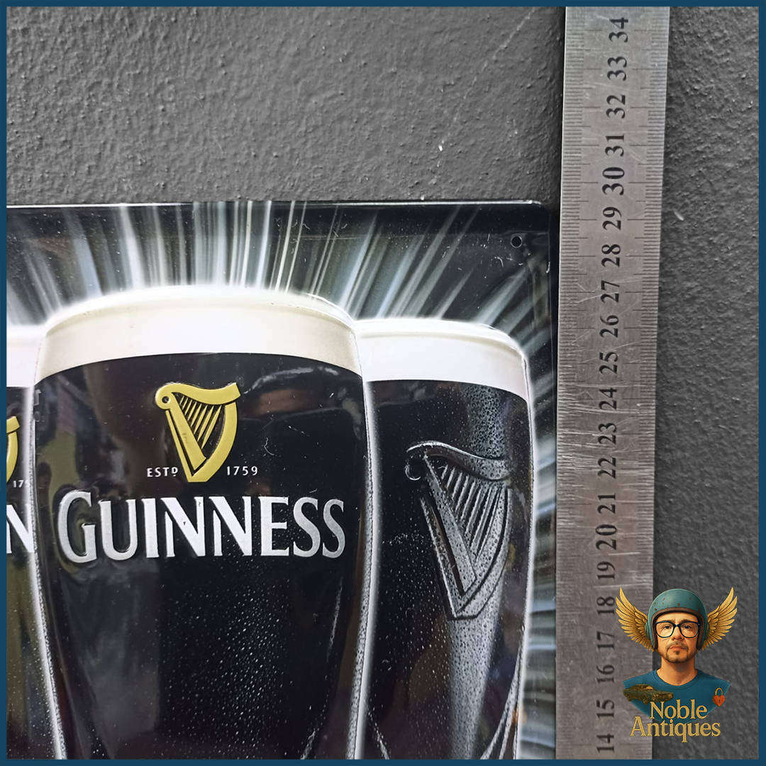 Vintage-style Embossed Guinness Stout Tin Metal Sign