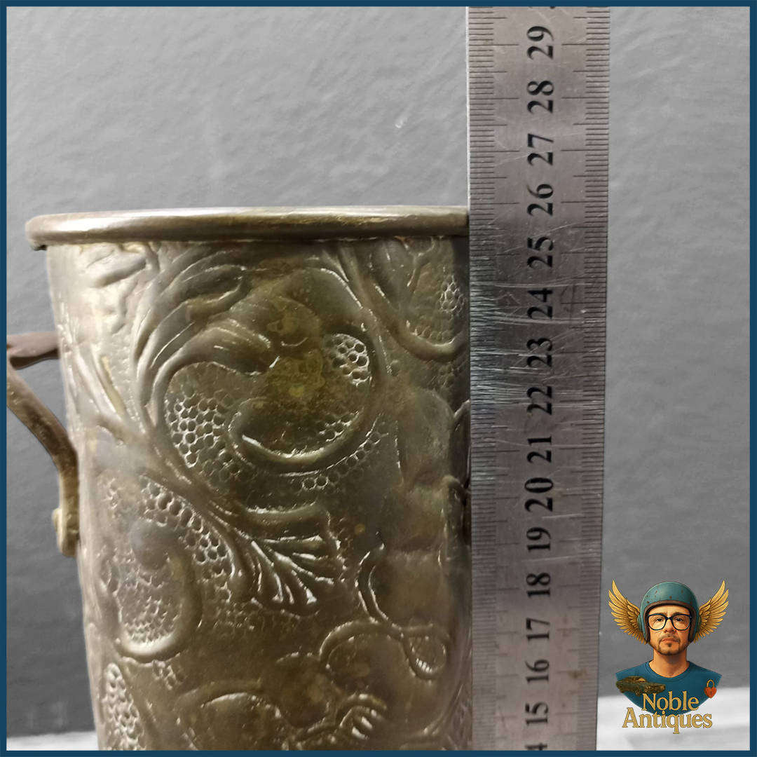 Antique Brass Umbrella Holder With Embossed Patterns