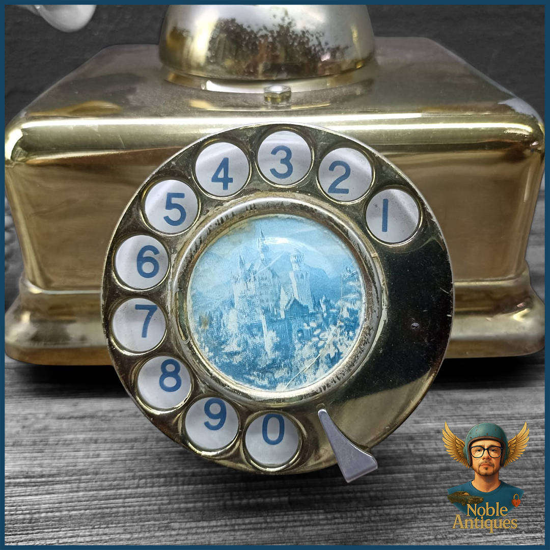 Vintage Brass Retro Rotary Dial Telephone