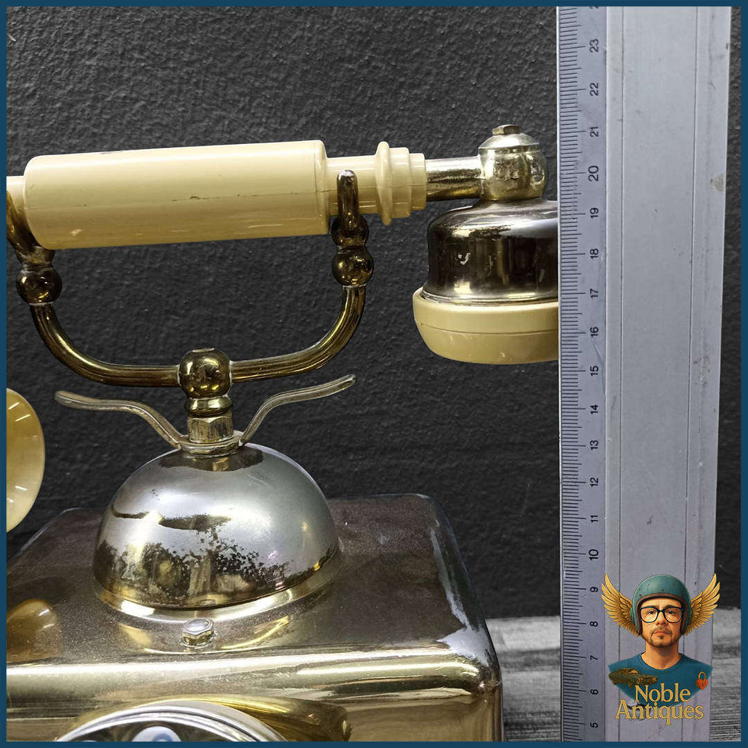 Vintage Brass Retro Rotary Dial Telephone