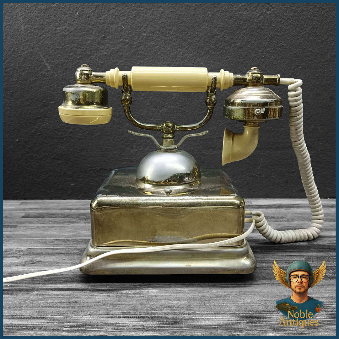 Vintage Brass Retro Rotary Dial Telephone