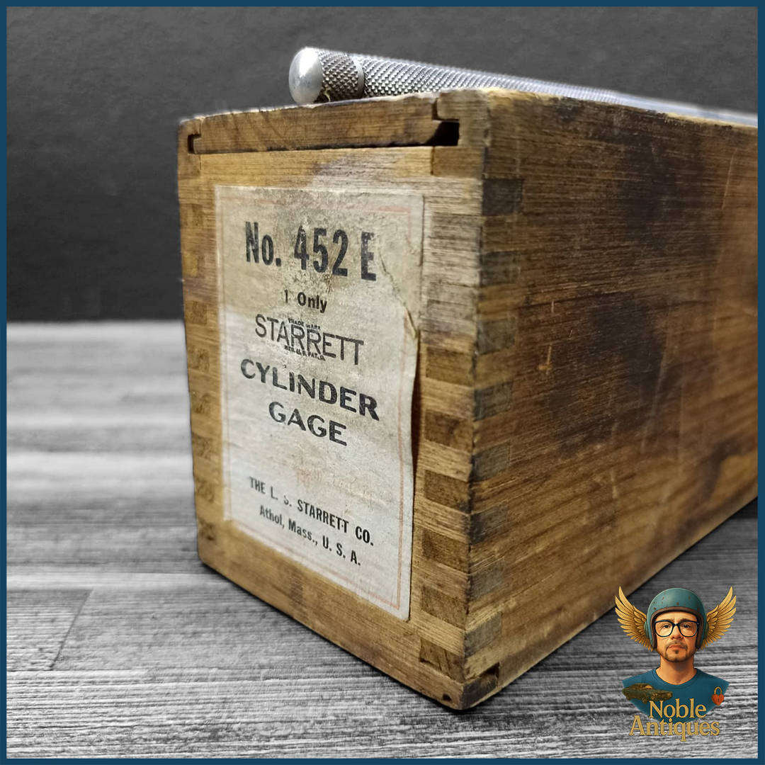 Original Wood Boxed 1930's Starrett 452-E Cylinder Gage