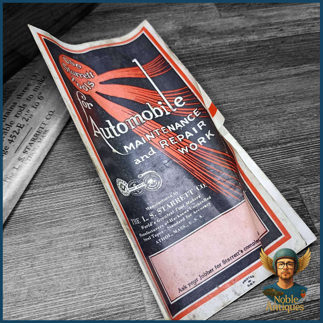 Original Wood Boxed 1930's Starrett 452-E Cylinder Gage