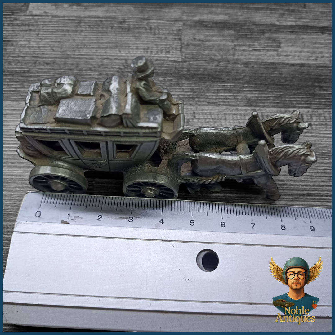 Horse & Carriage Pewter Metal Art Figurine