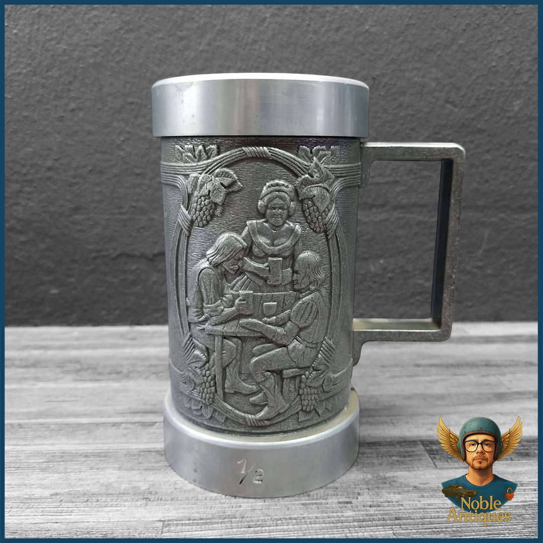 Large Vintage Pewter Beer Stein Or Mug From Austria