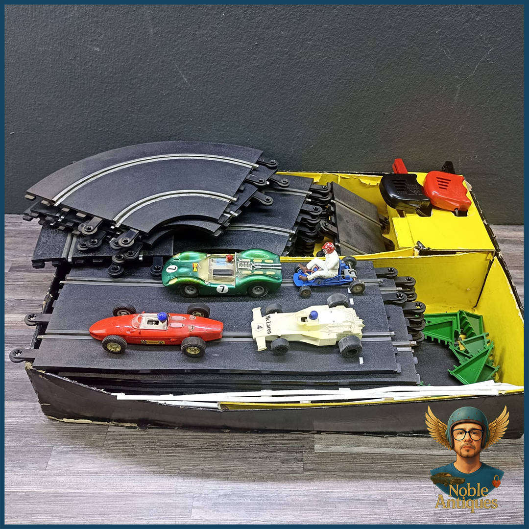 Vintage Scalextric slot car racing set, No Power Supply, Not Tested