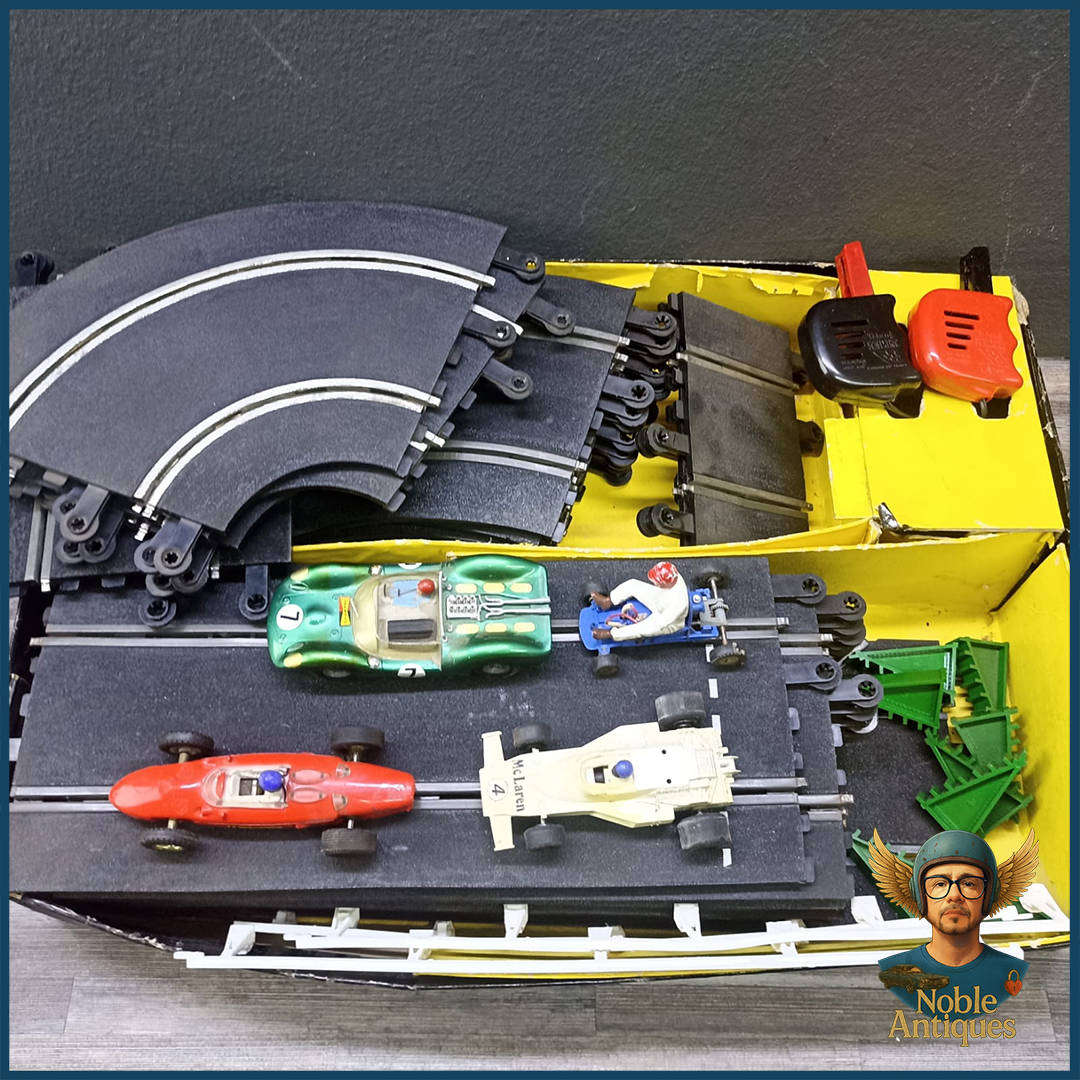 Vintage Scalextric slot car racing set, No Power Supply, Not Tested
