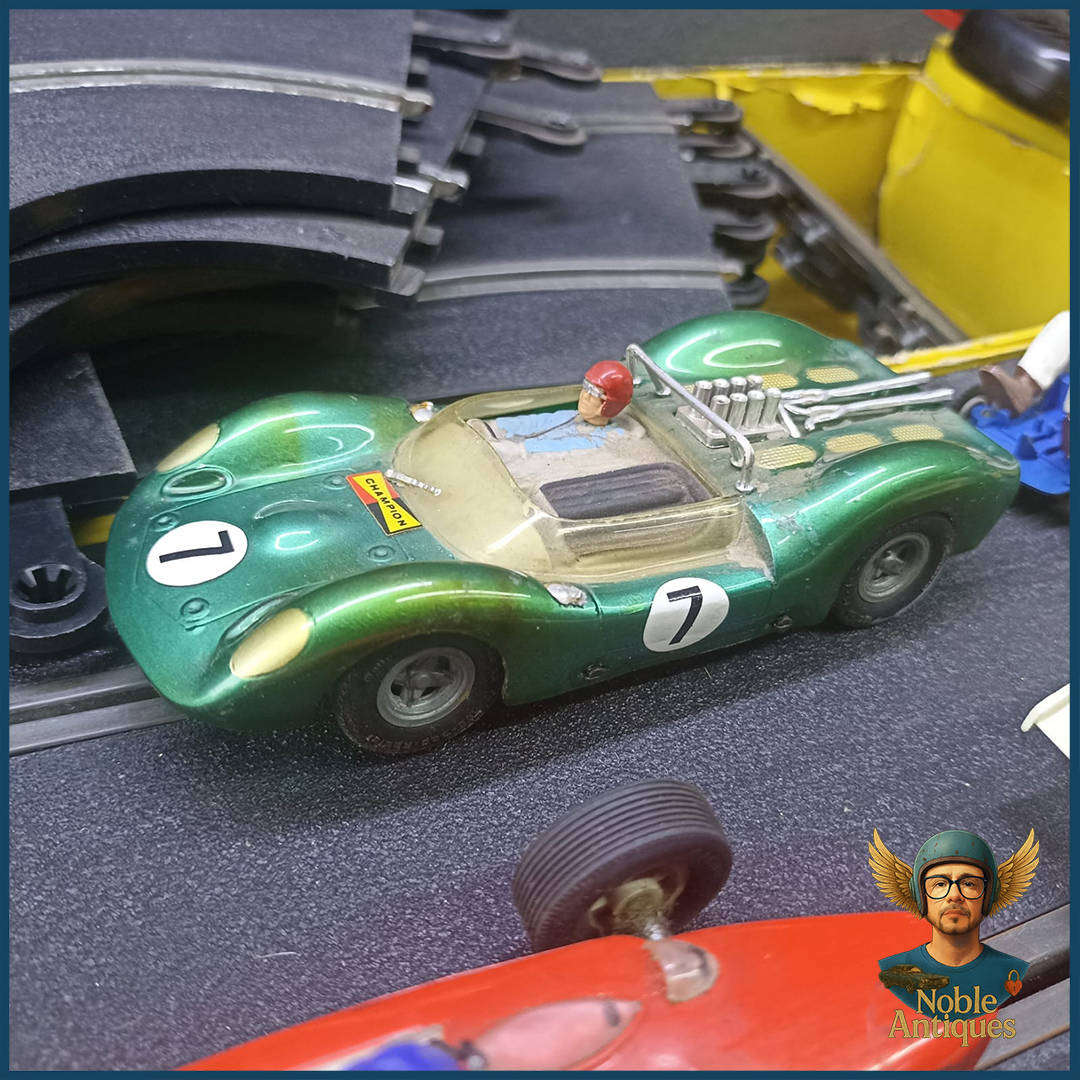 Vintage Scalextric slot car racing set, No Power Supply, Not Tested