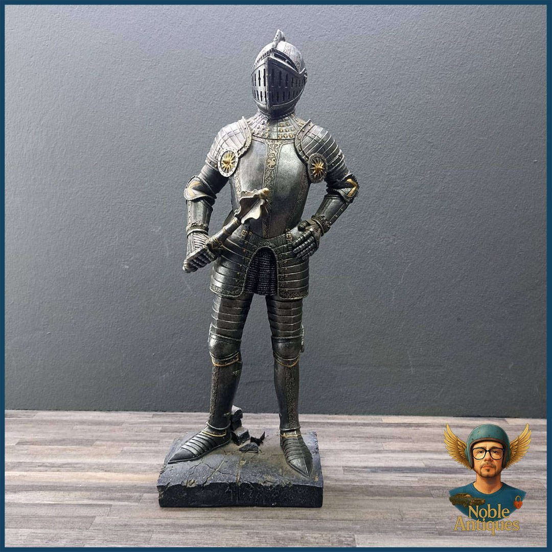 Large 58cm Resin 16th-century Tournament Knight In Full Armour