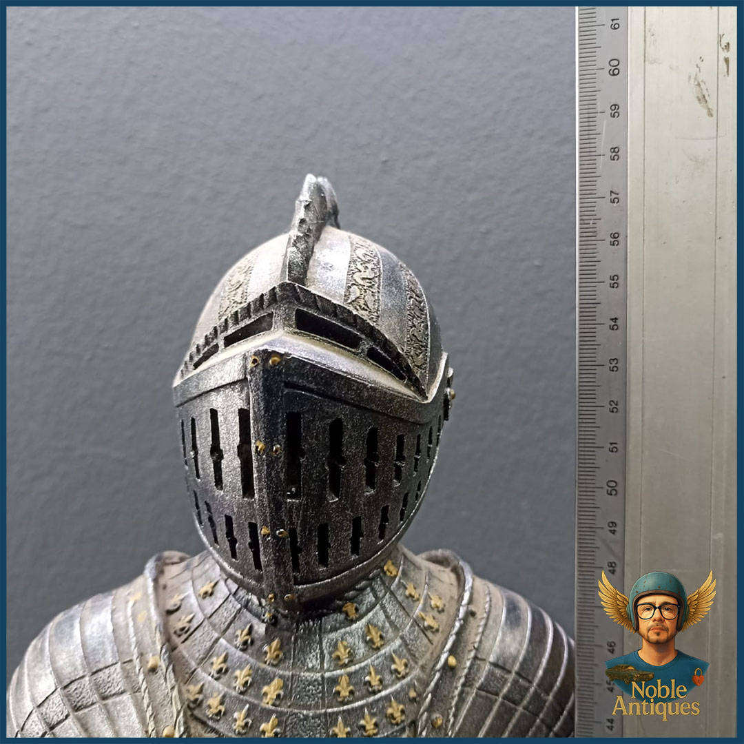 Large 58cm Resin 16th-century Tournament Knight In Full Armour