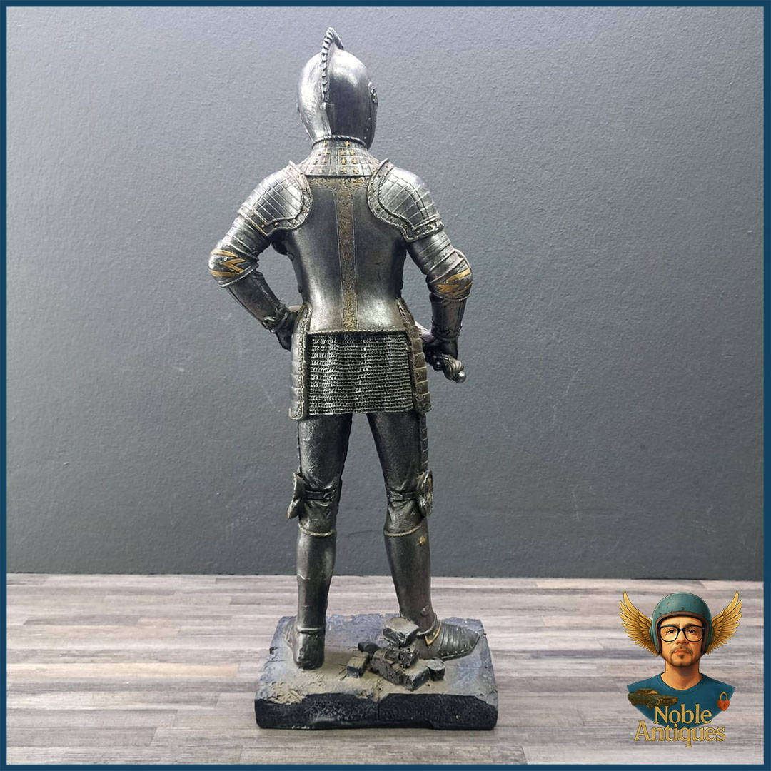 Large 58cm Resin 16th-century Tournament Knight In Full Armour
