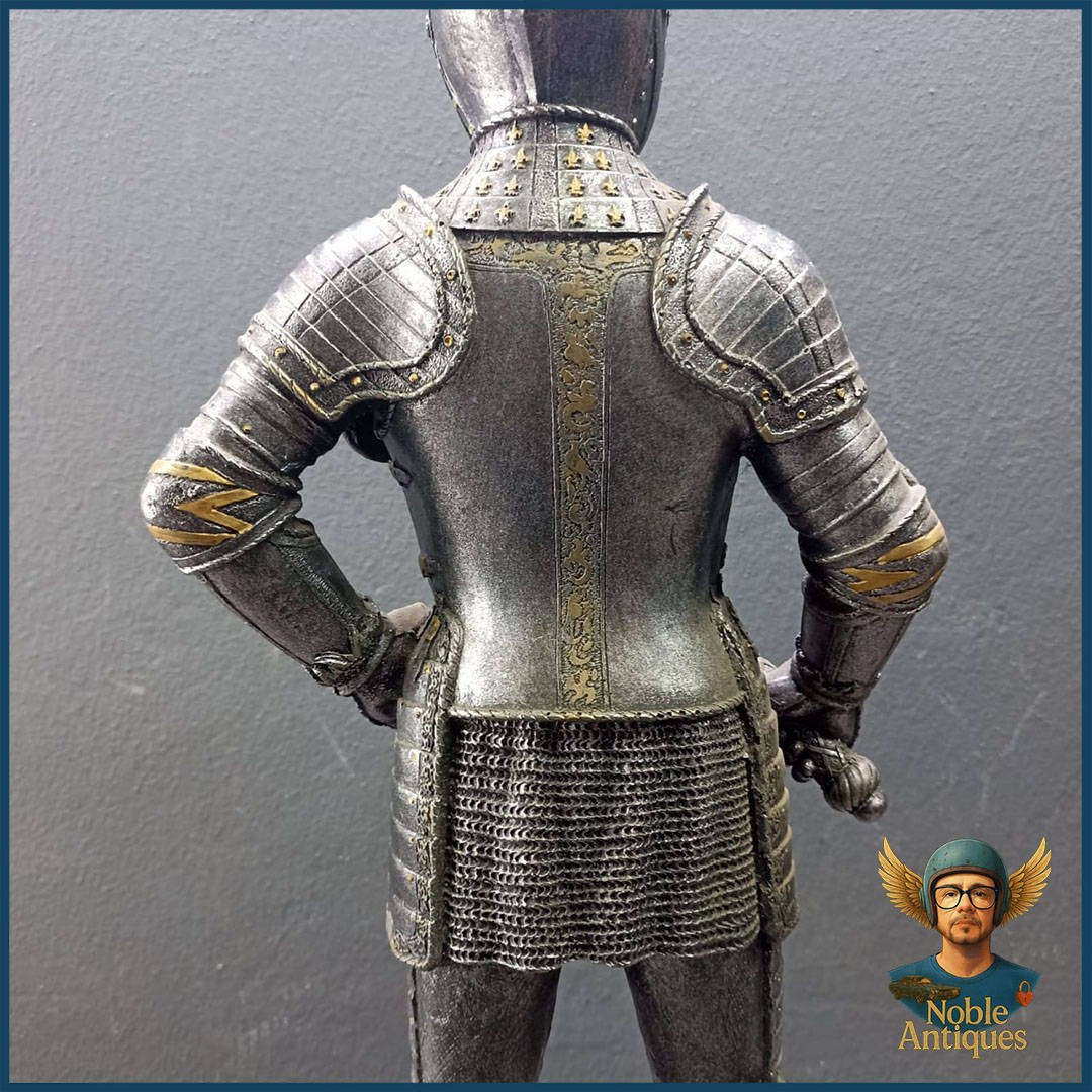 Large 58cm Resin 16th-century Tournament Knight In Full Armour