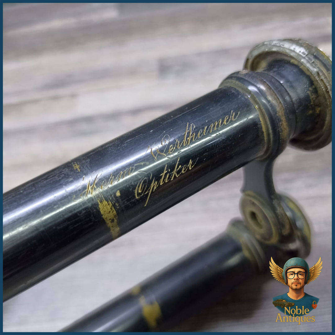 WWI Antique Field Binoculars With Original Leather Case