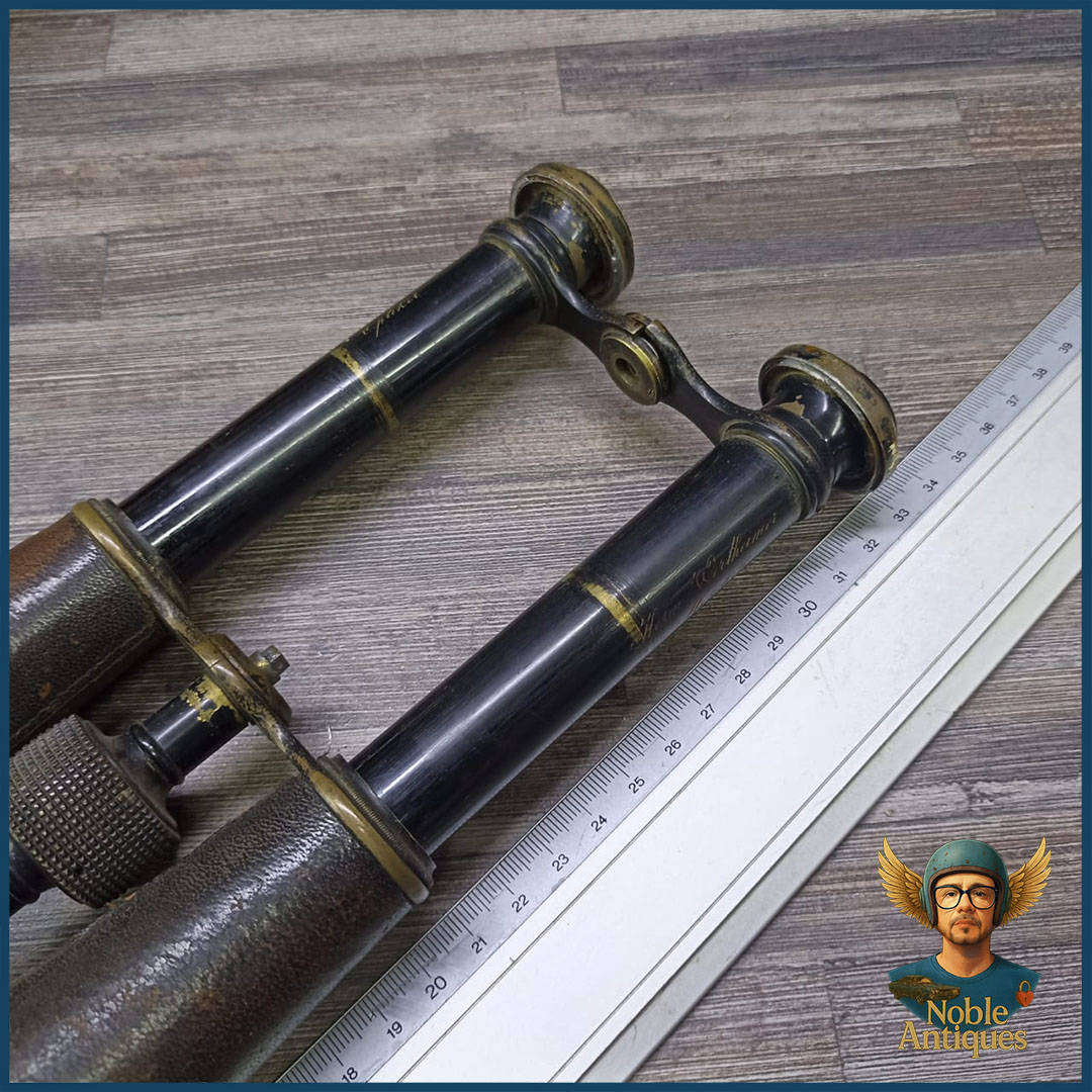 WWI Antique Field Binoculars With Original Leather Case