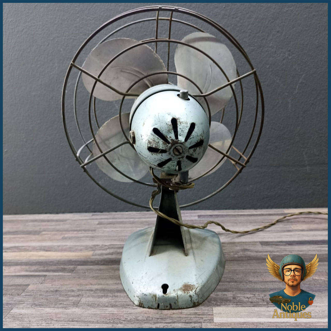 1920's Vintage A.C. Gilbert Company "Polar Cub" Oscillating Electric Mini Fan - Working