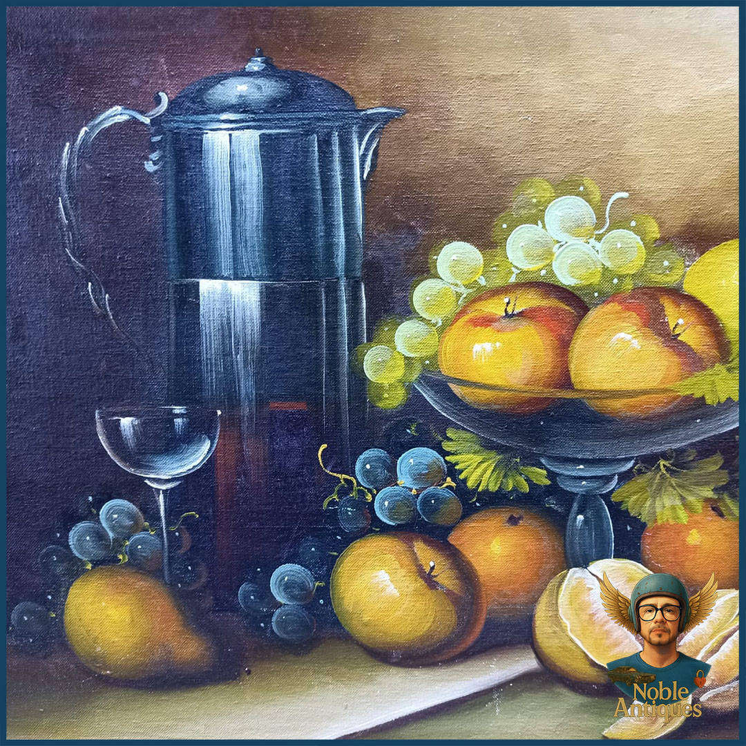 Vintage Framed Signed Oil on Board Still Life