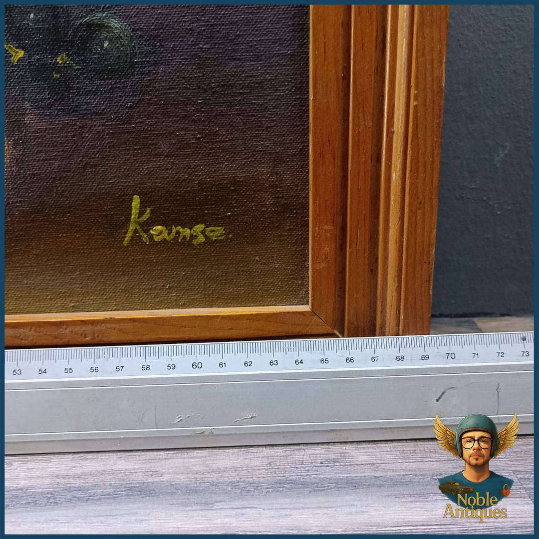 Vintage Framed Signed Oil on Board Still Life