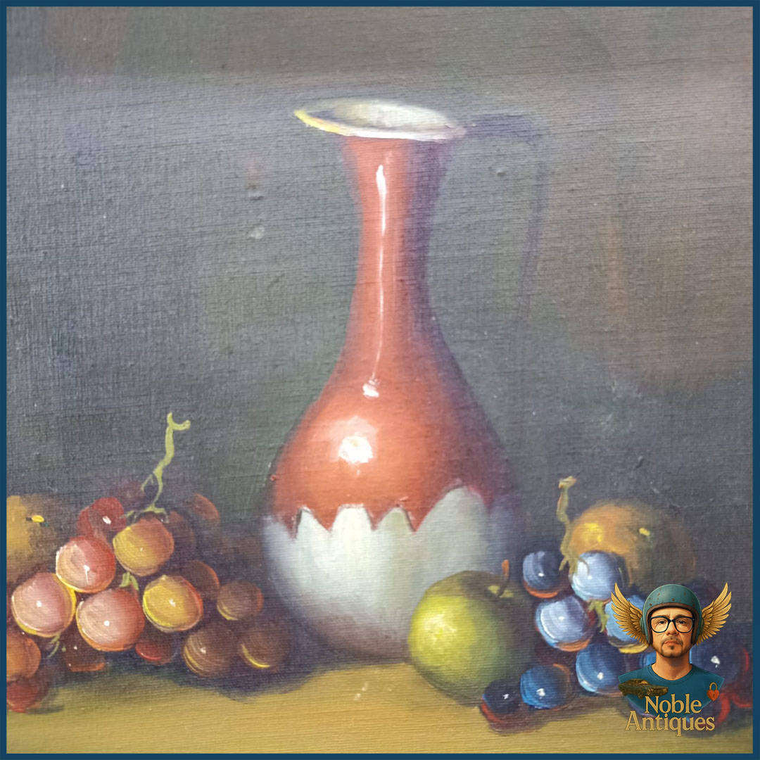 Vintage Framed Signed Oil on Board Still Life