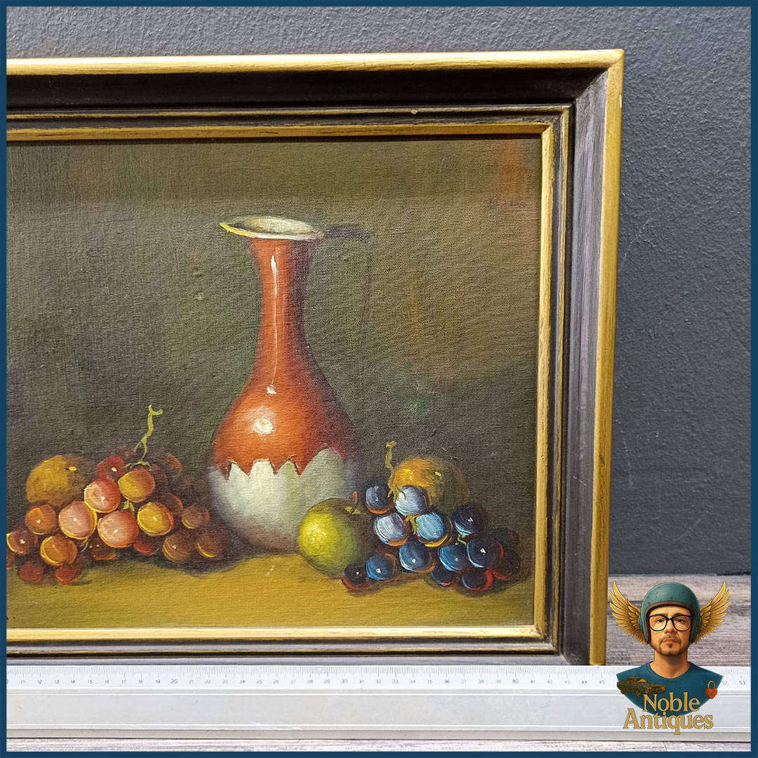 Vintage Framed Signed Oil on Board Still Life