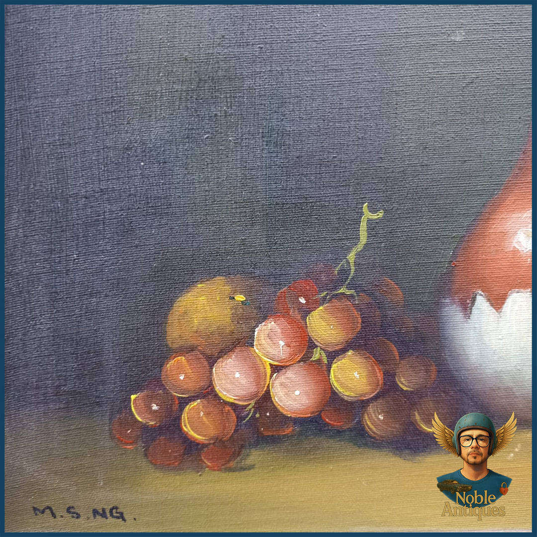 Vintage Framed Signed Oil on Board Still Life