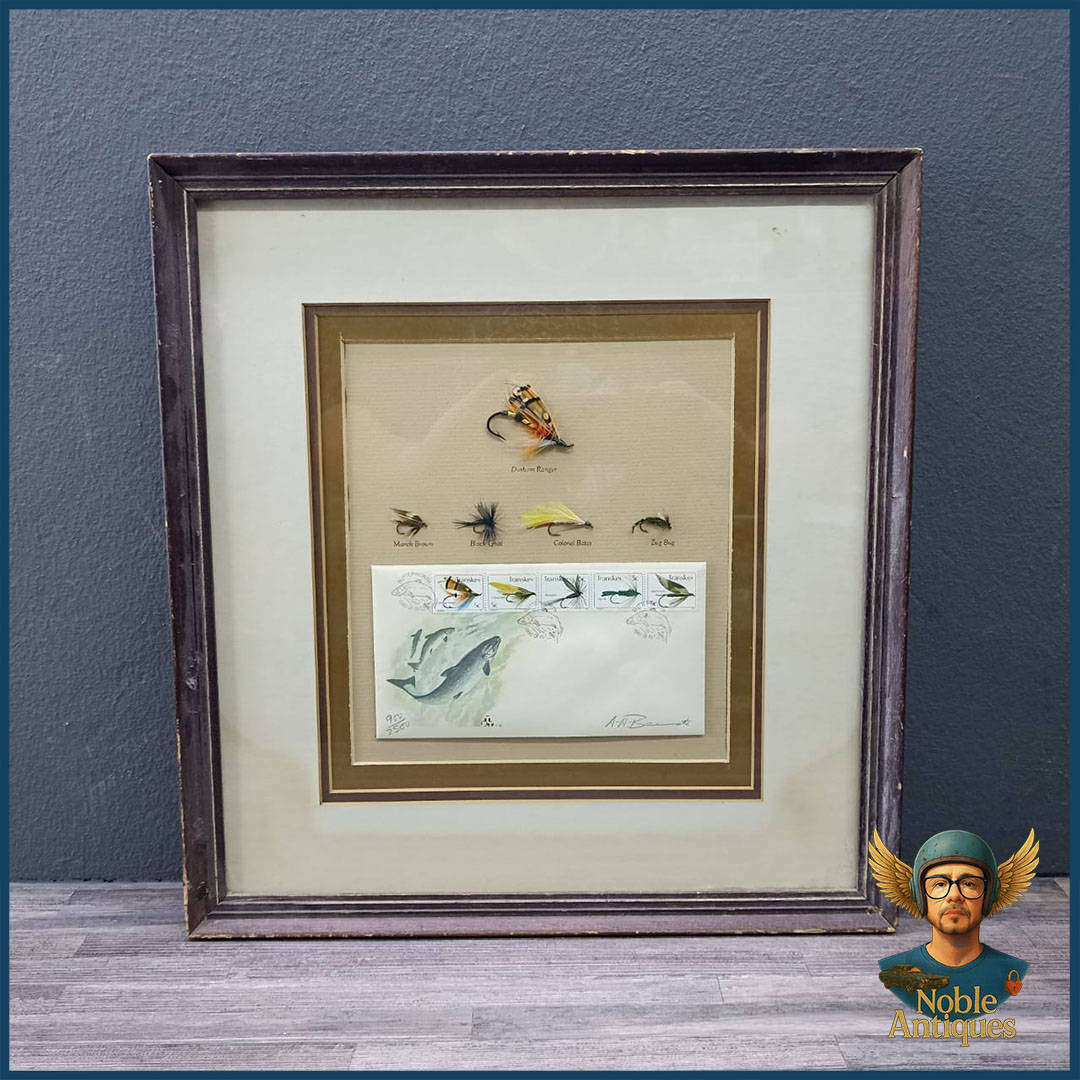 Framed Set Of Transkei Fly Fishing First Day Covers With Matching Trout Flies
