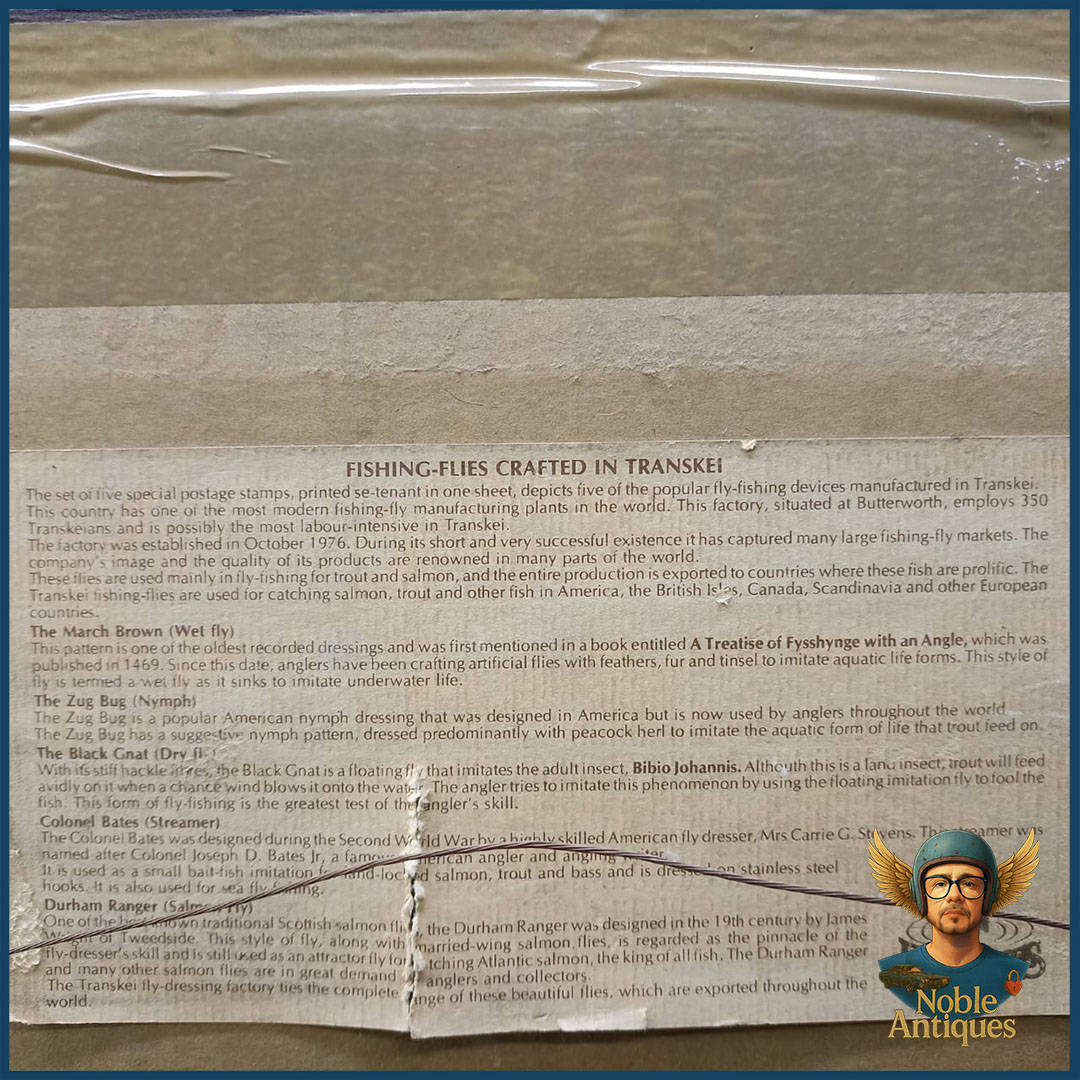 Framed Set Of Transkei Fly Fishing First Day Covers With Matching Trout Flies