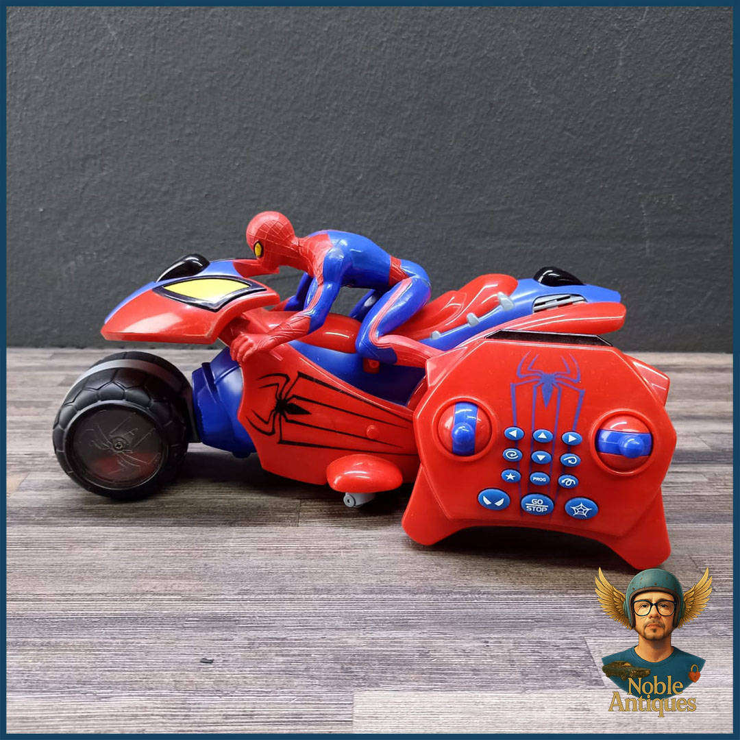 Large Marvel Ultimate Spider-Man U-Command Motorcycle RC Toy