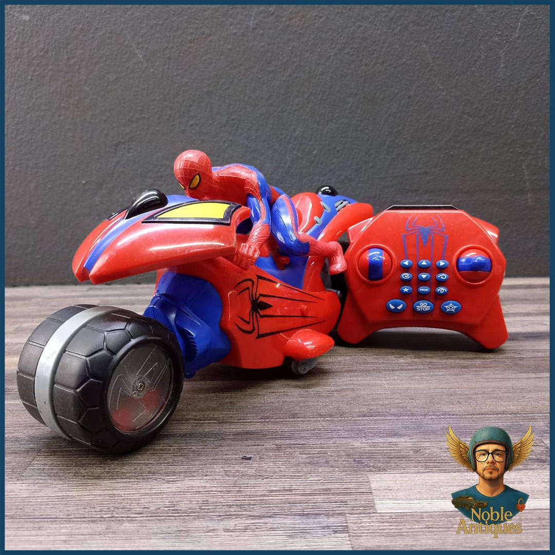 Large Marvel Ultimate Spider-Man U-Command Motorcycle RC Toy