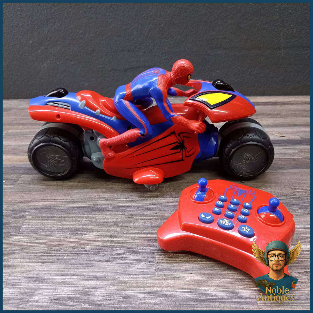 Large Marvel Ultimate Spider-Man U-Command Motorcycle RC Toy