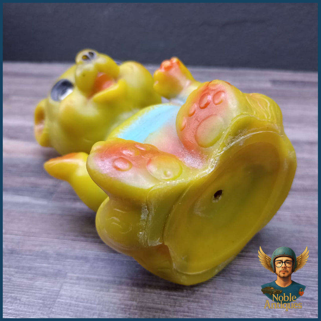 Rare 1970's Yellow Rubber Squeaky Bear Toy