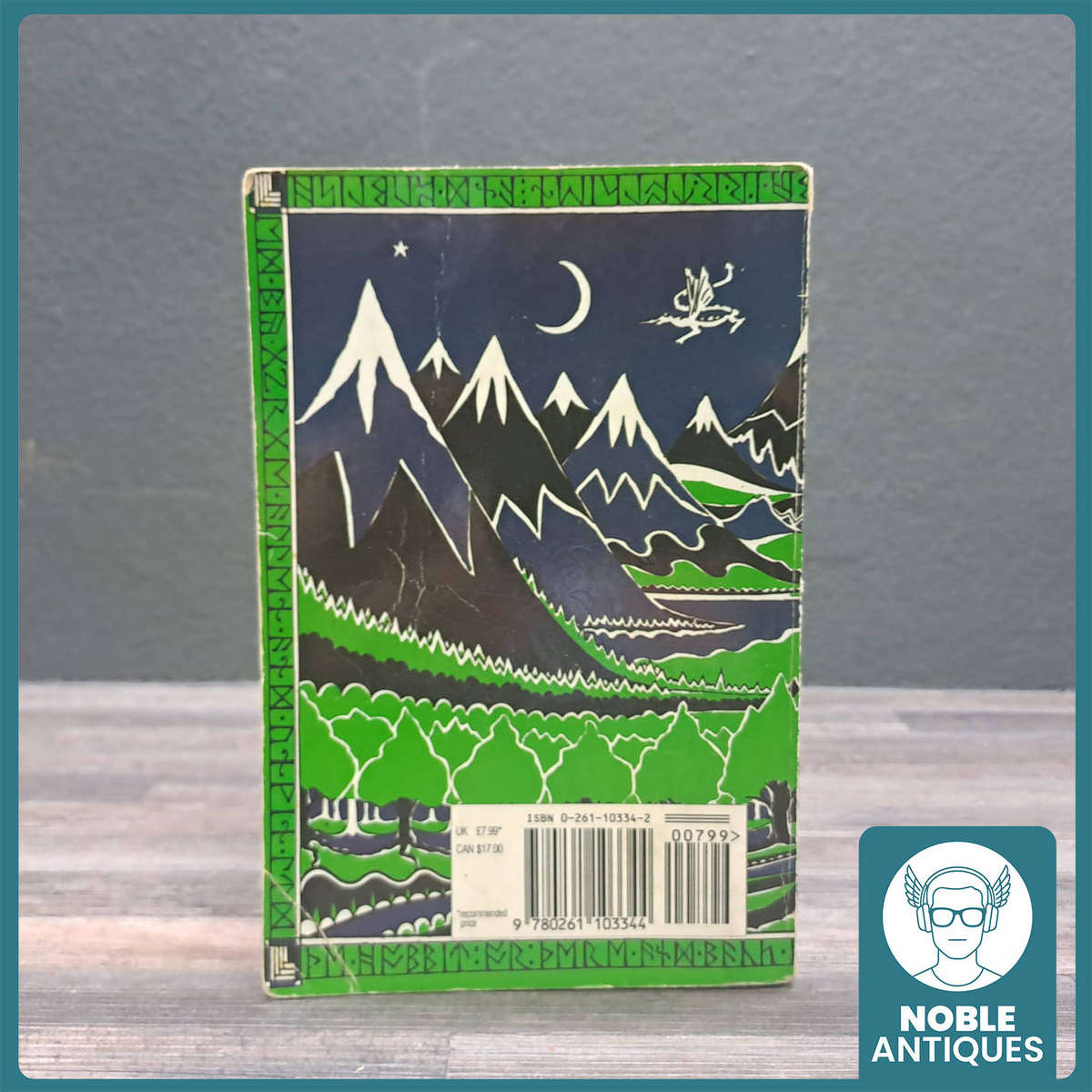 The Hobbit by J.R.R. Tolkien, featuring the author's original dust jacket design