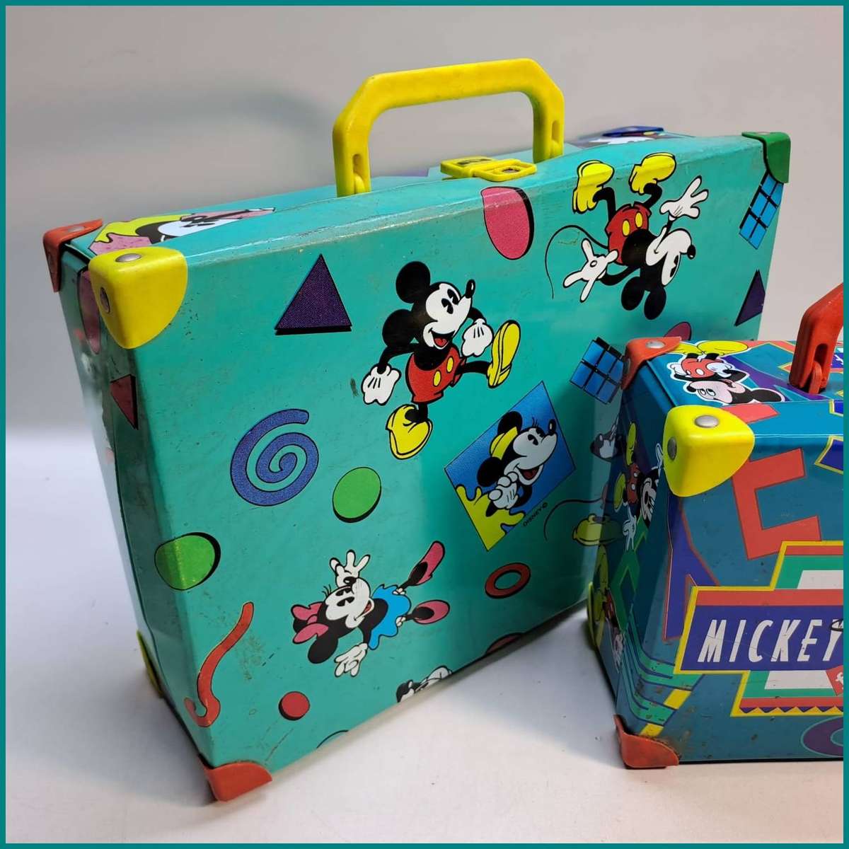 Vintage 1980s Disney Mickey Mouse storage suitcases