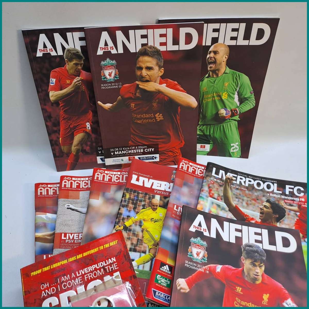 Official Liverpool FC matchday programs and Pin