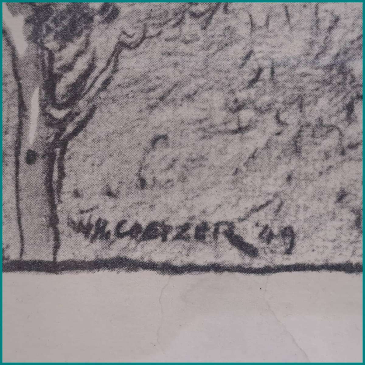 Framed Voortrekker Monument Sketch Print by W.H. Coetzer in 1949
