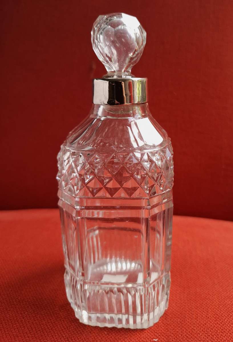 Antique Silver & Glass Decanter 1912