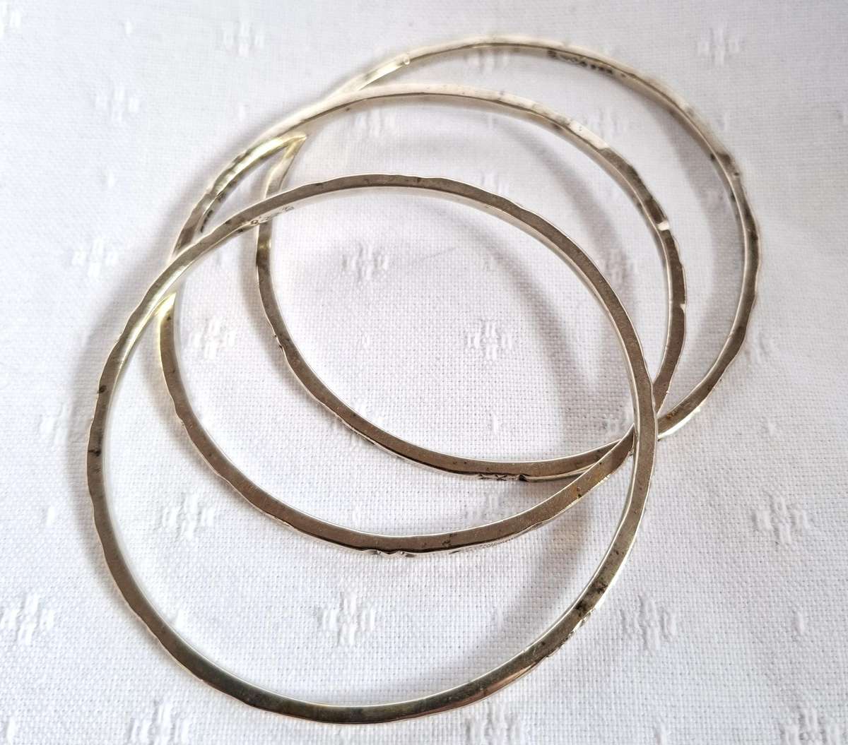 3 Sterling Silver Bangles - 925