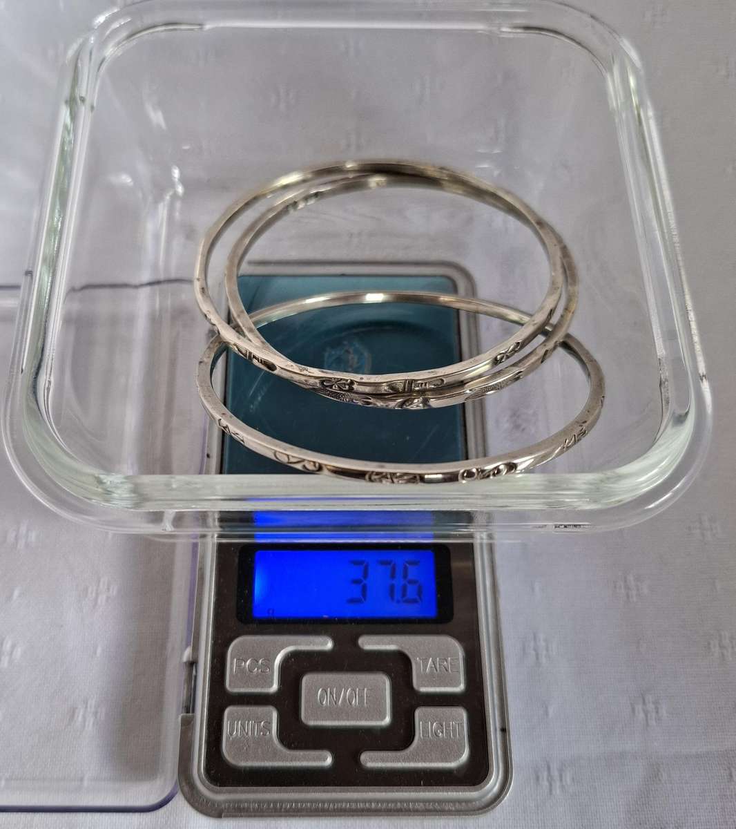 3 Sterling Silver Bangles - 925