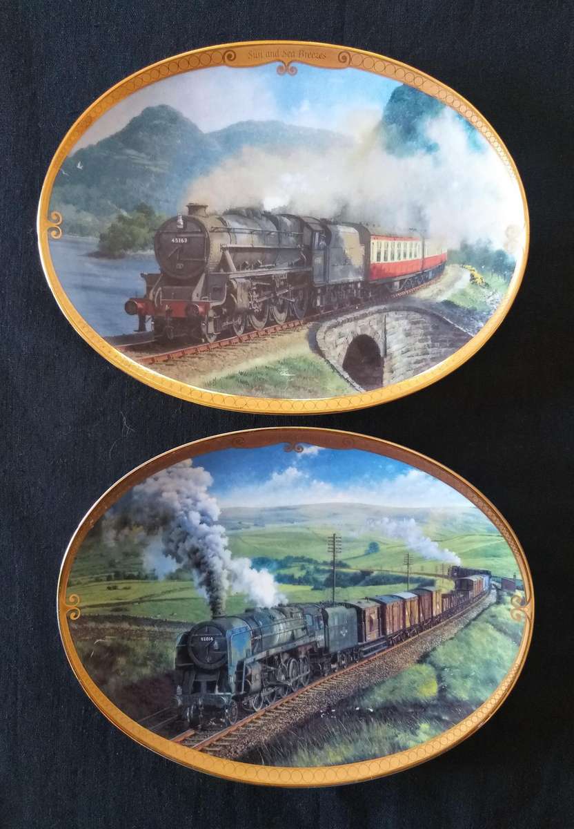 Davenport Pottery Limited Edition Steam Train Wall Plates