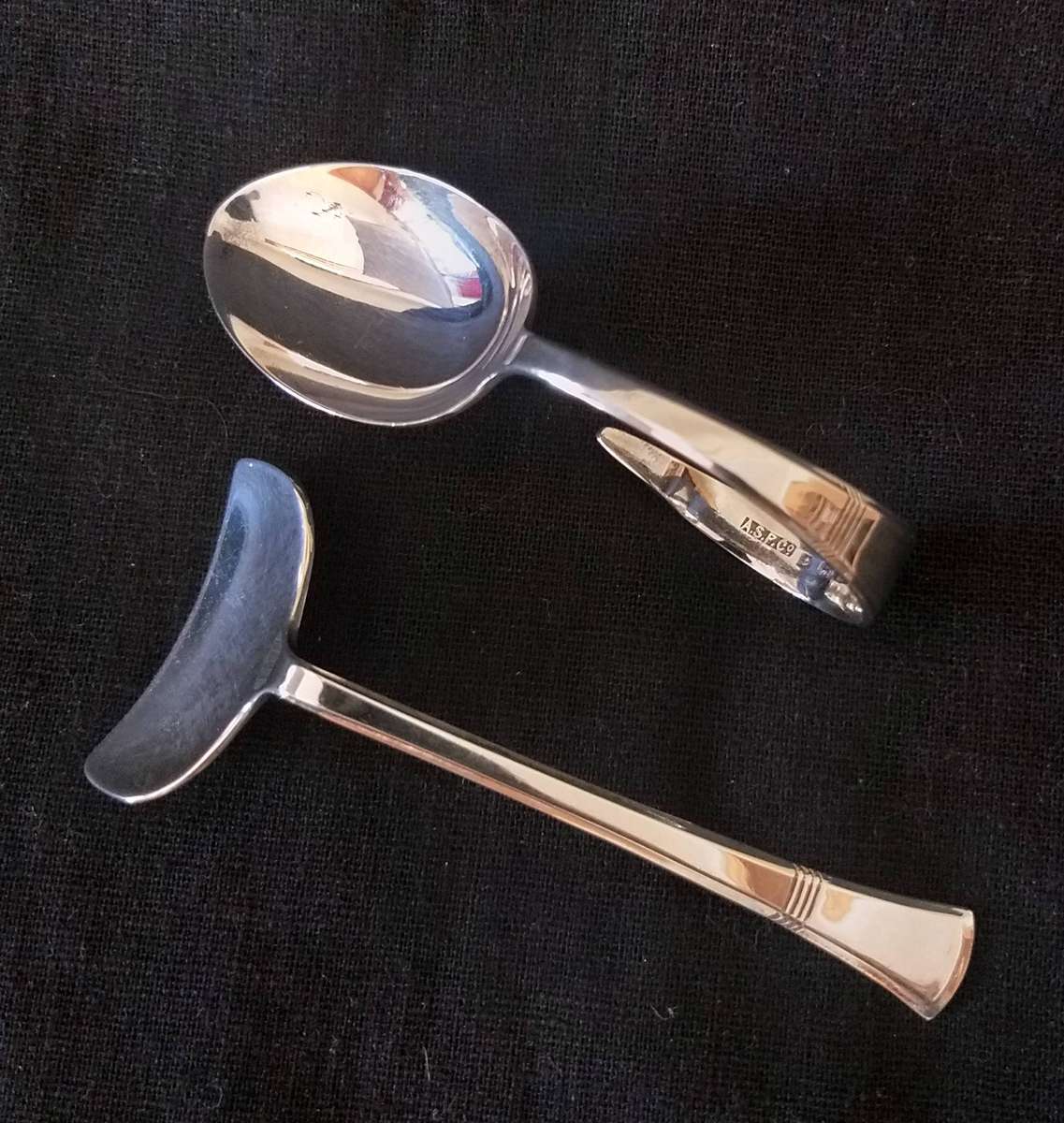 Hallmarked .925 Sterling Silver Baby Spoon and Pusher, Birmingham 1948 (34.8g)