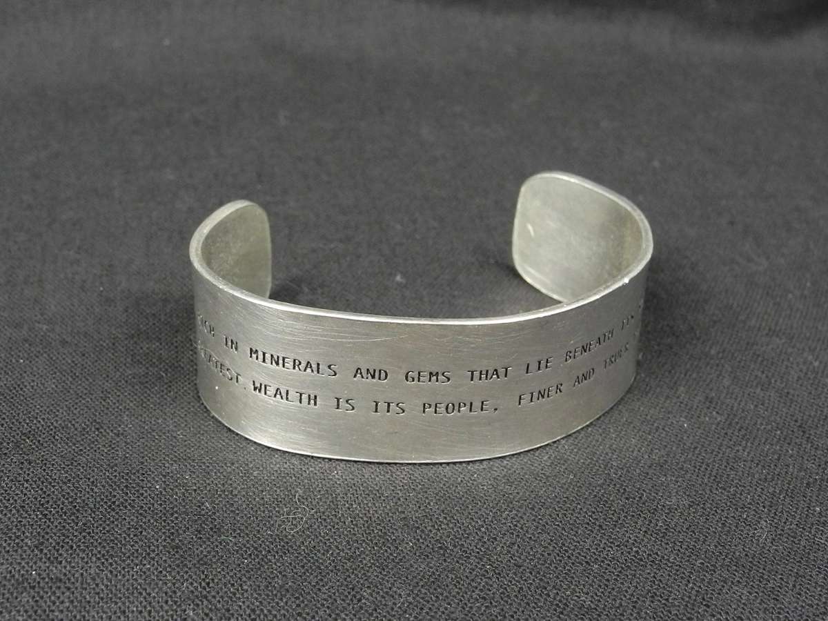 Nelson Mandela Inspirational Quote Aluminium Cuff Bracelet