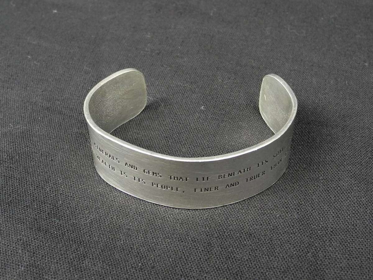 Nelson Mandela Inspirational Quote Aluminium Cuff Bracelet