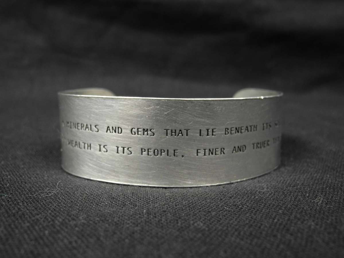 Nelson Mandela Inspirational Quote Aluminium Cuff Bracelet