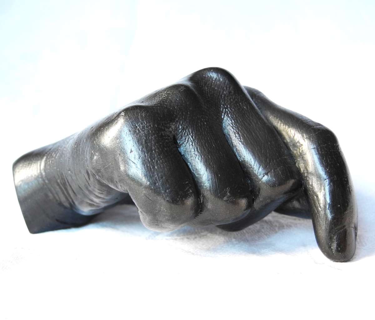 Graphite Hand Sculpture by Agelio Batle - Signed