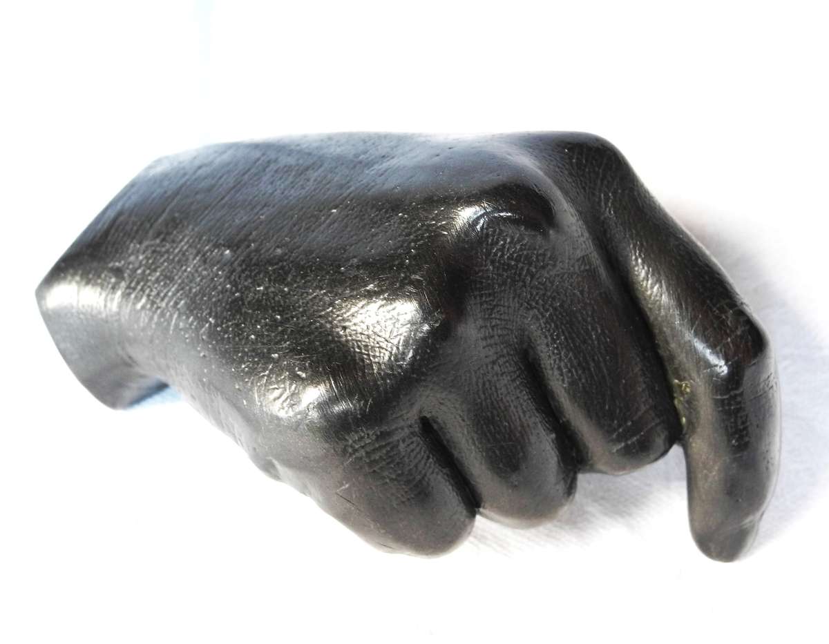 Graphite Hand Sculpture by Agelio Batle - Signed
