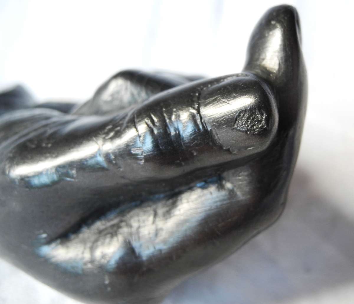 Graphite Hand Sculpture by Agelio Batle - Signed