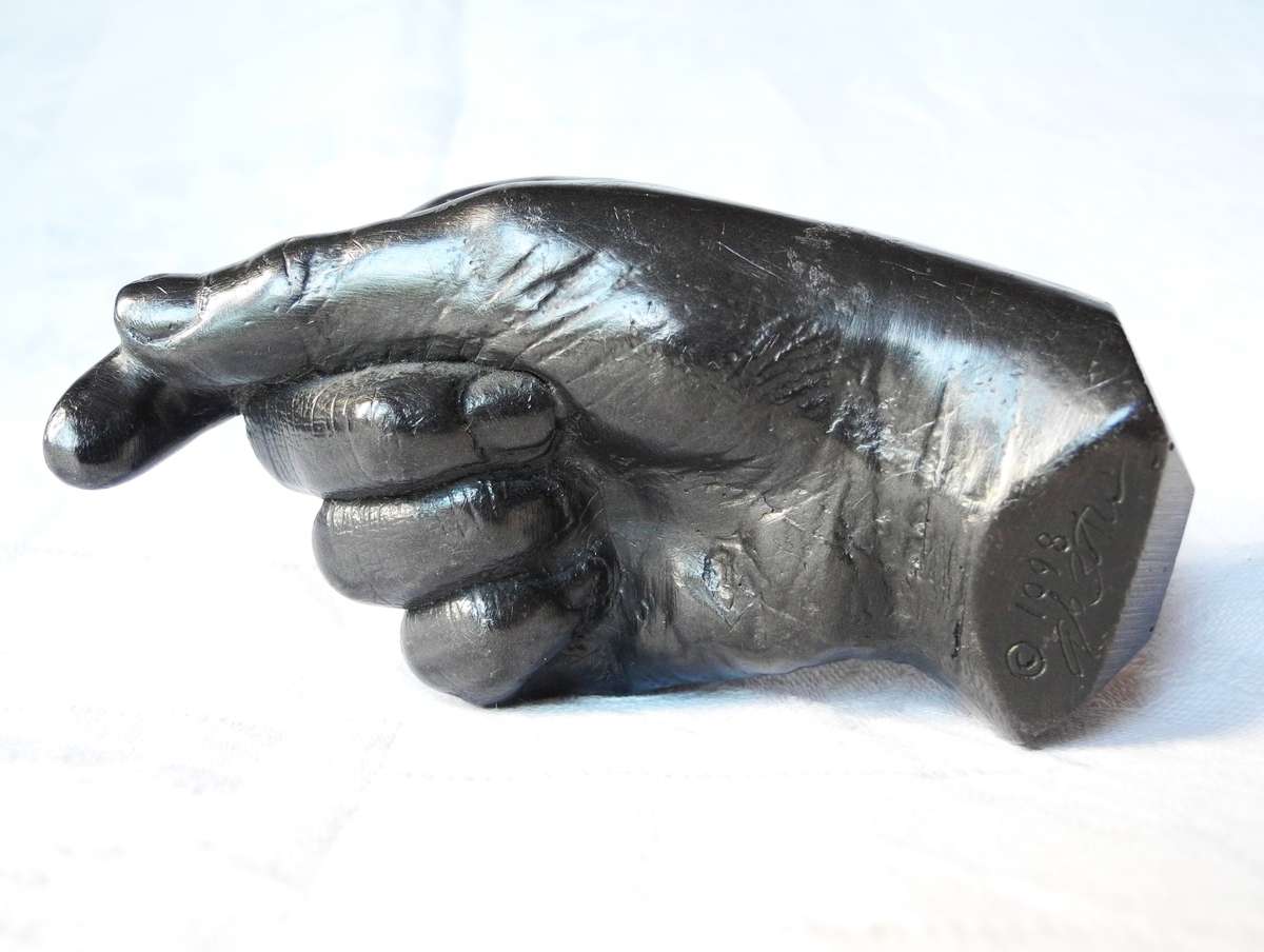 Graphite Hand Sculpture by Agelio Batle - Signed