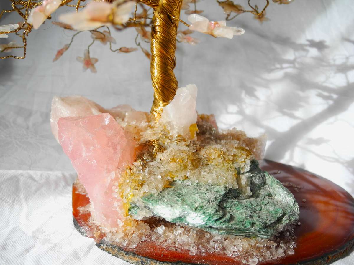 Large Rose Quartz Crystal Tree