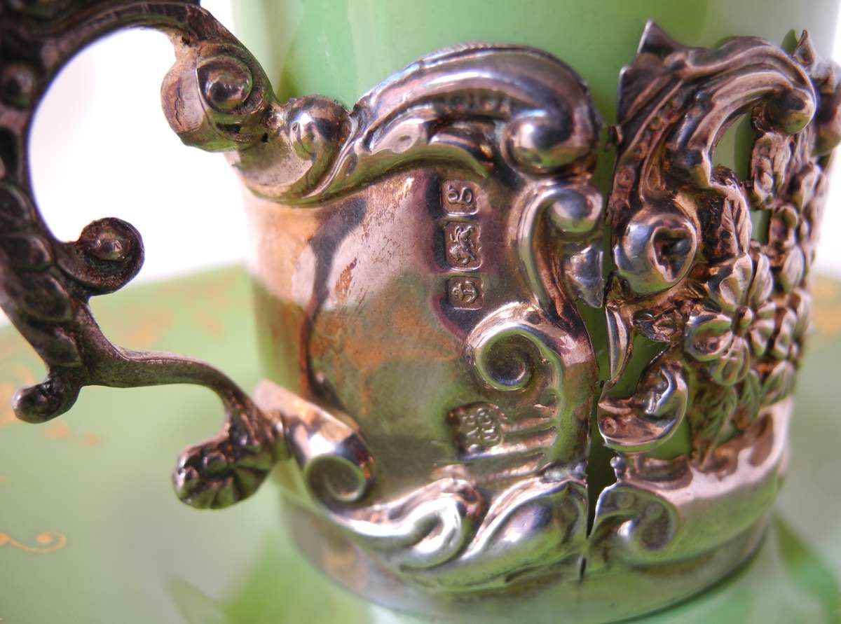 Coalport Teacup with Sterling Silver Holder 1906