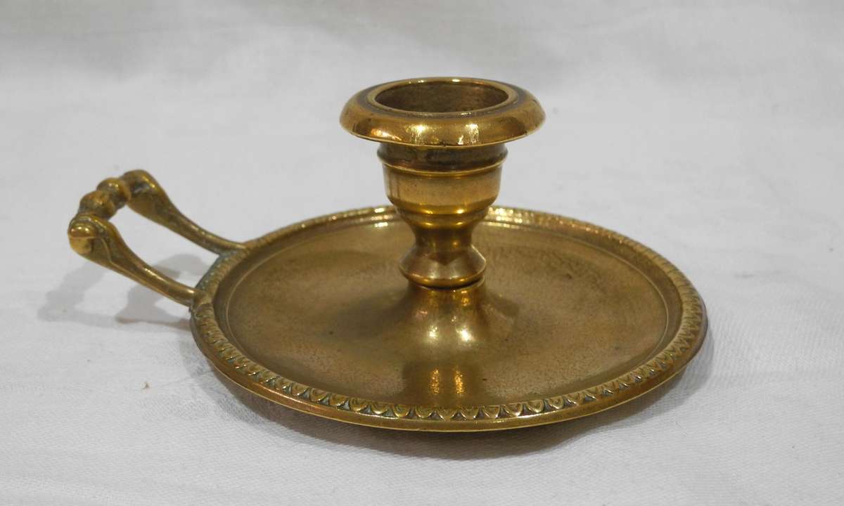 Vintage Brass Chamber Candlestick Holder