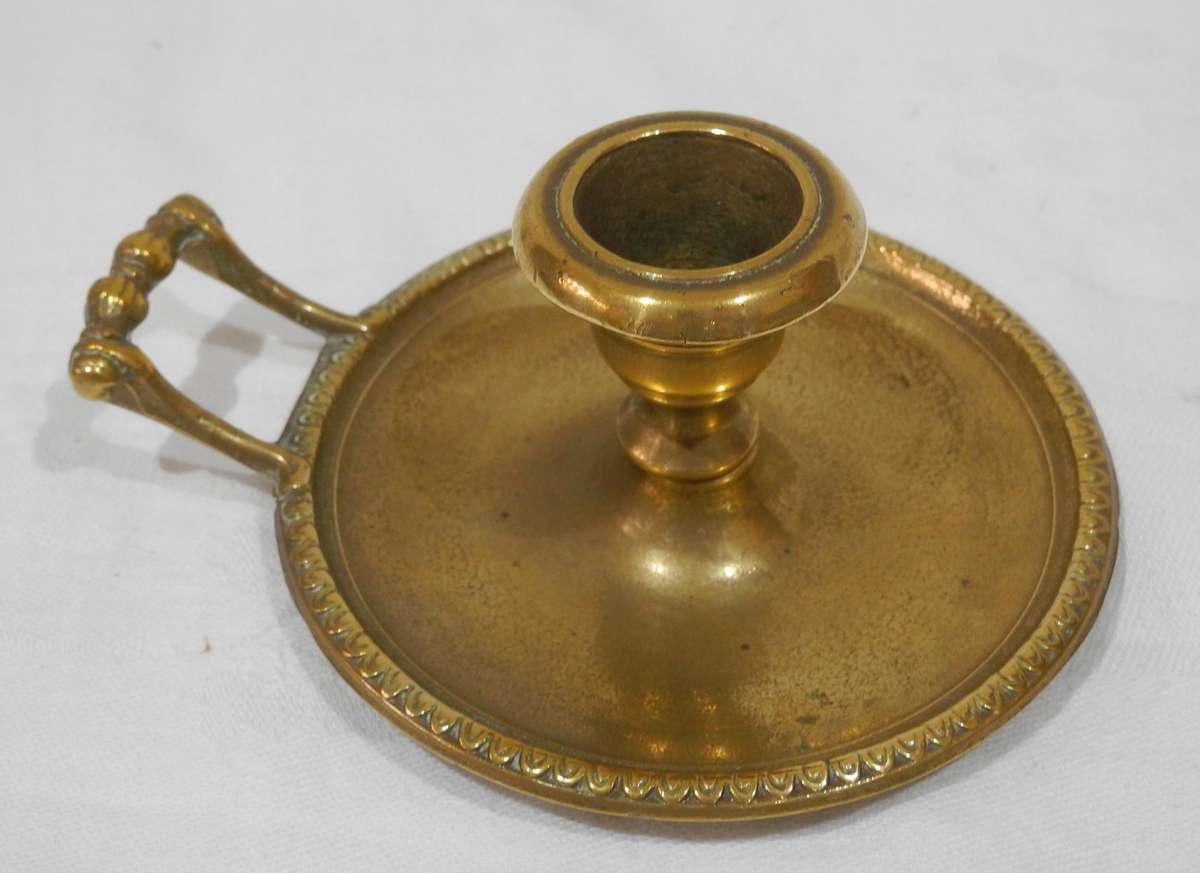 Vintage Brass Chamber Candlestick Holder